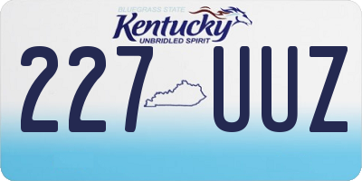 KY license plate 227UUZ
