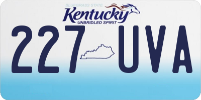 KY license plate 227UVA