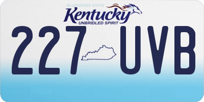 KY license plate 227UVB