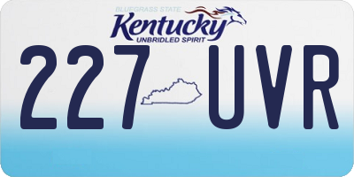 KY license plate 227UVR
