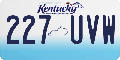 KY license plate 227UVW