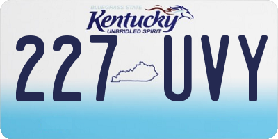 KY license plate 227UVY