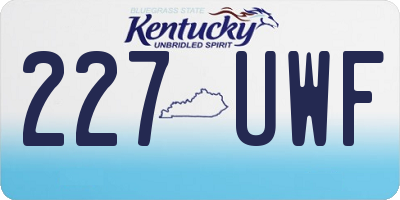 KY license plate 227UWF