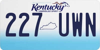 KY license plate 227UWN