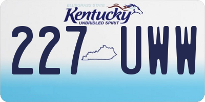 KY license plate 227UWW