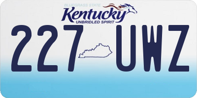 KY license plate 227UWZ