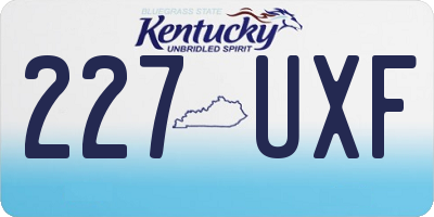 KY license plate 227UXF