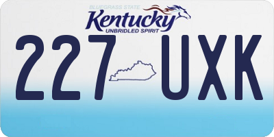 KY license plate 227UXK