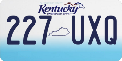 KY license plate 227UXQ