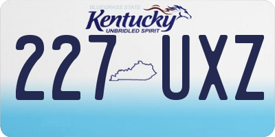 KY license plate 227UXZ