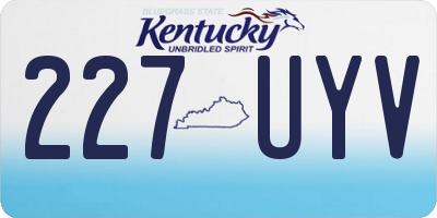 KY license plate 227UYV