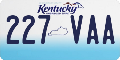 KY license plate 227VAA