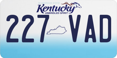 KY license plate 227VAD