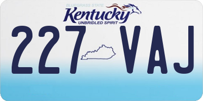 KY license plate 227VAJ