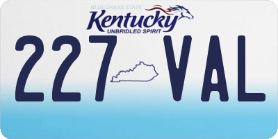 KY license plate 227VAL