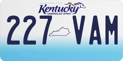 KY license plate 227VAM