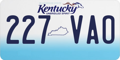 KY license plate 227VAO