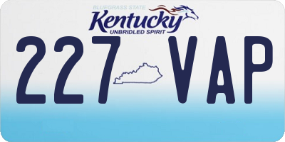 KY license plate 227VAP