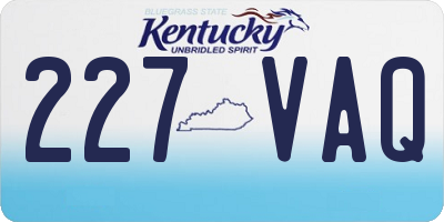 KY license plate 227VAQ