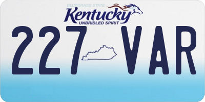 KY license plate 227VAR