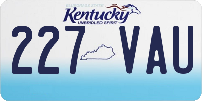 KY license plate 227VAU