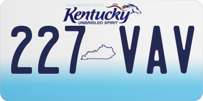 KY license plate 227VAV