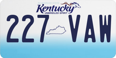 KY license plate 227VAW