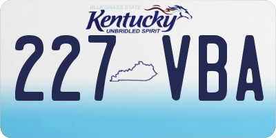 KY license plate 227VBA