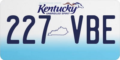 KY license plate 227VBE