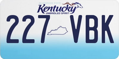 KY license plate 227VBK
