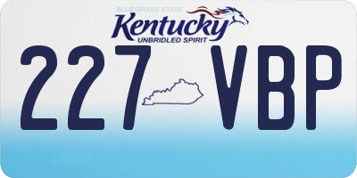 KY license plate 227VBP