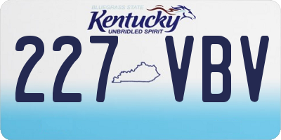 KY license plate 227VBV