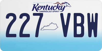 KY license plate 227VBW