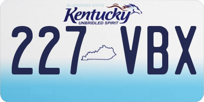 KY license plate 227VBX