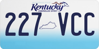 KY license plate 227VCC