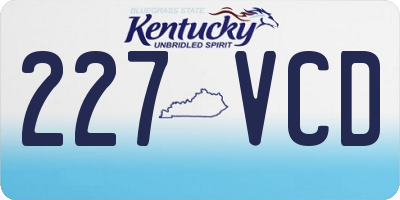 KY license plate 227VCD