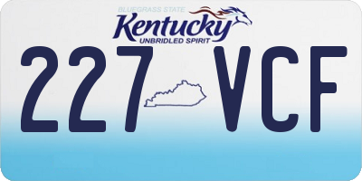 KY license plate 227VCF