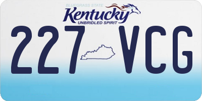KY license plate 227VCG