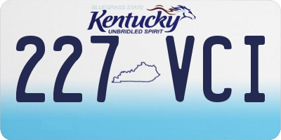 KY license plate 227VCI