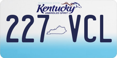 KY license plate 227VCL