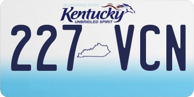 KY license plate 227VCN