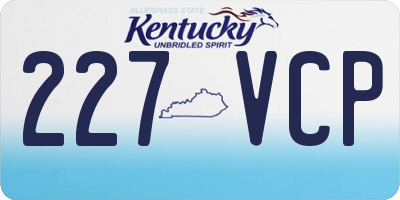 KY license plate 227VCP