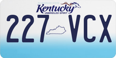 KY license plate 227VCX