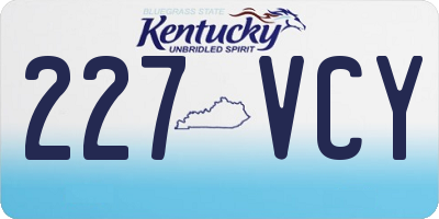 KY license plate 227VCY