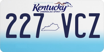 KY license plate 227VCZ