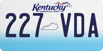 KY license plate 227VDA