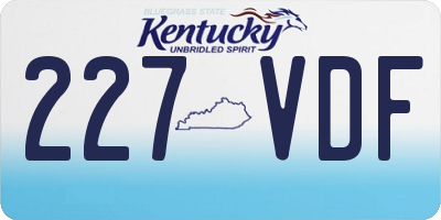 KY license plate 227VDF
