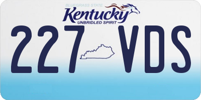 KY license plate 227VDS