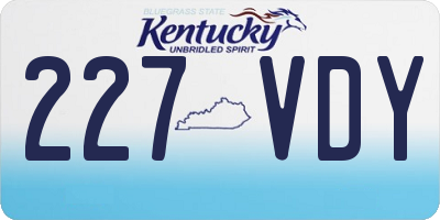 KY license plate 227VDY