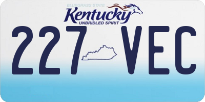 KY license plate 227VEC